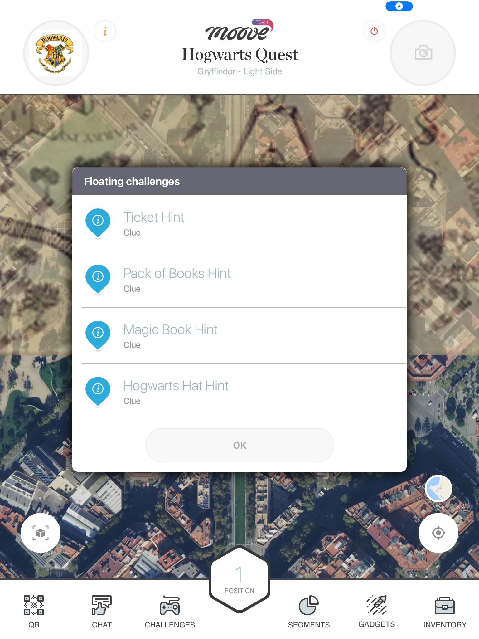Pantalla de detalle del challenge mostrando instrucciones y botón de activación