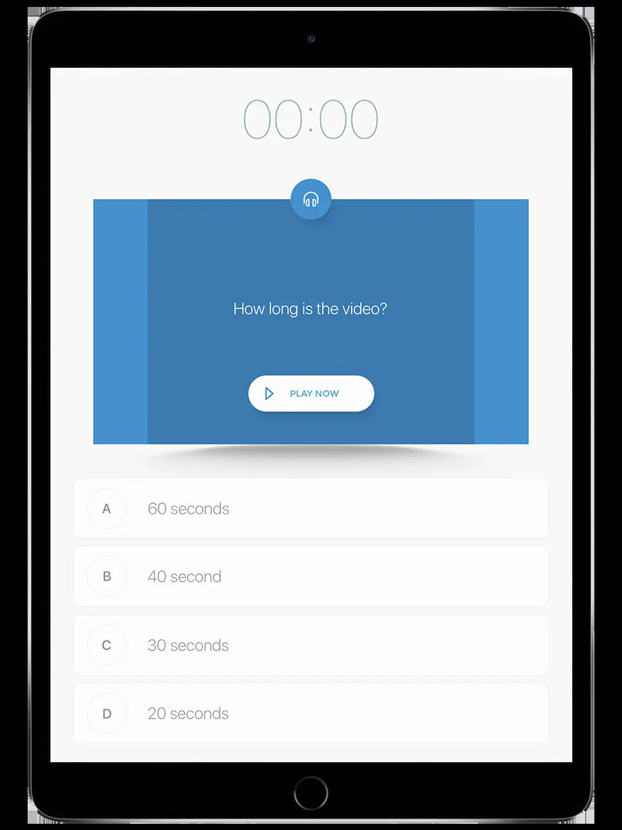 Pantalla del challenge Guess the Song mostrando un reproductor de audio con botón PLAY NOW y respuestas de opción múltiple